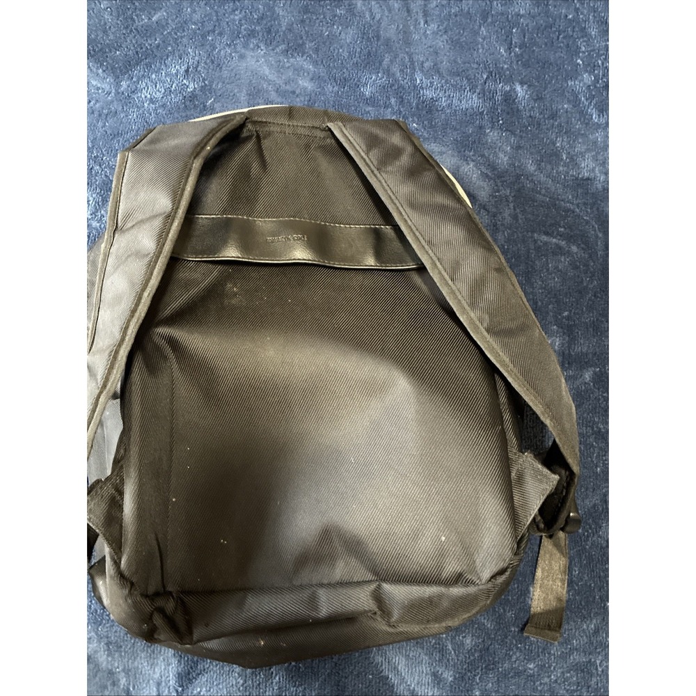 Kenneth Cole Reaction Backpack Black Nylon Chevron Quilted Gold Hardware Zipper - Picture 13 of 14